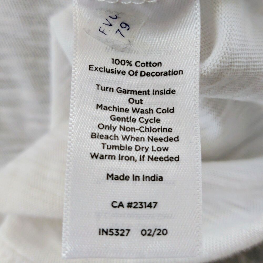 Talbots Split Neck Embroidered Tee Tunic Women's XL Petite White Purple Coastal - Picture 6 of 8